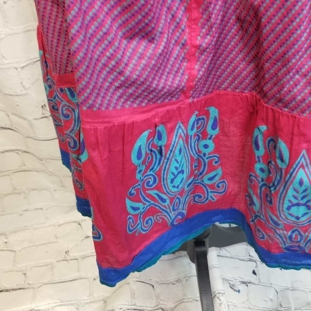 Vtg ethnic indian pakastani kurti kurta embroidered floral boho dress - Picture 9 of 14